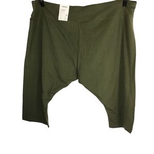 NWT Sonoma Women's Cropped Leggings Size 5X  Green Mid Rise